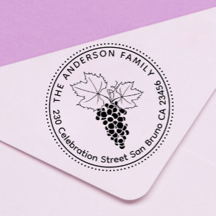 Tampon Auto-encreur Raisins Nom de famille personnalisé et adresse d