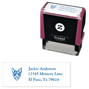 Tampon Auto-encreur RAT TERRIER Nom et adresse de retour