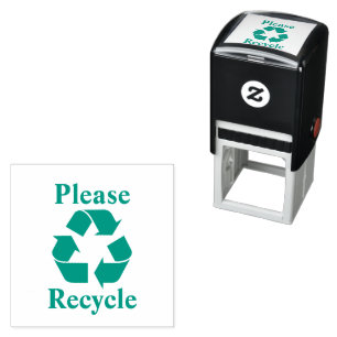 Tampon Auto-encreur Recycler avec Carré de symbole de recyclage