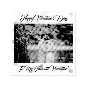Tampon Auto-encreur Red Hearts Happy Valentine's Photo Saint Valentin