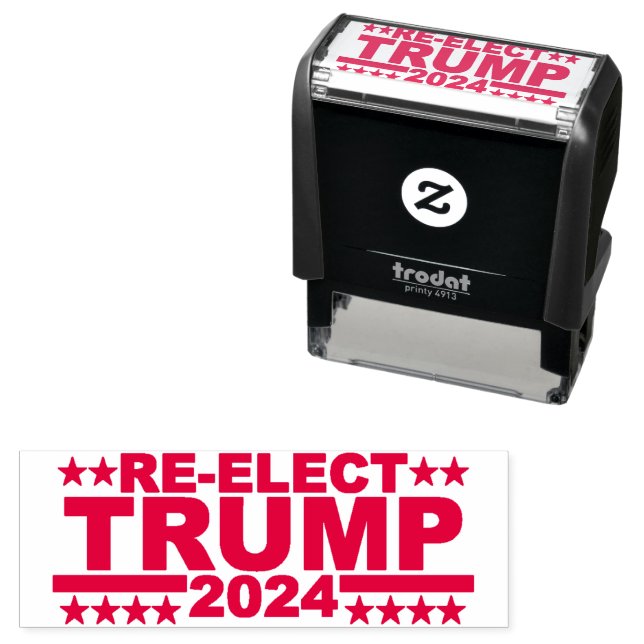 TAMPON AUTO-ENCREUR  RÉÉLECTION DE DONALD TRUMP 2024 (En situation)