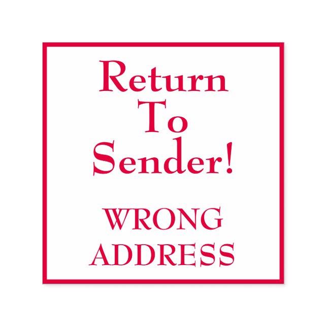 Tampon Auto-encreur "Retour À L'Expéditeur !" "MAUVAISE ADRESSE" Timbr (Design)