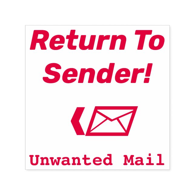 Tampon Auto-encreur "Retourner À L'Expéditeur !" "Courrier indésirable (Design)