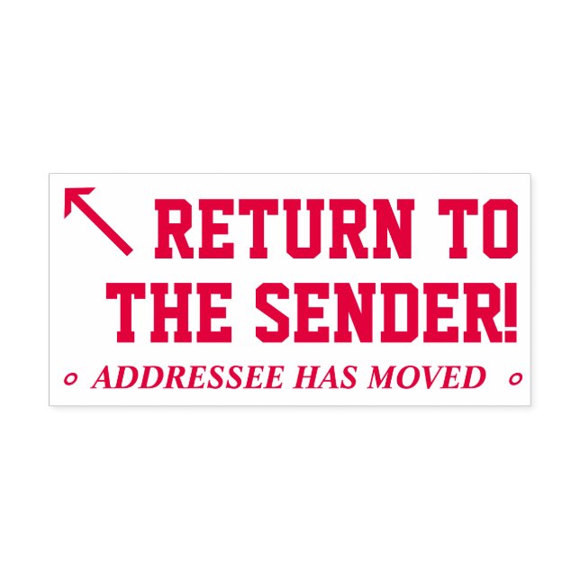 Tampon Auto-encreur "Retournez à l'expéditeur !" Timbre en caoutchouc (Design)