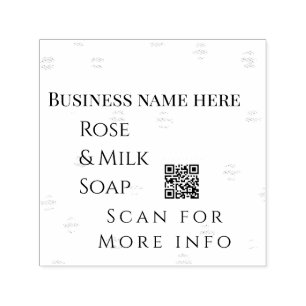 Tampon Auto-encreur Rose lait fait main soap entreprise QR code ajoute