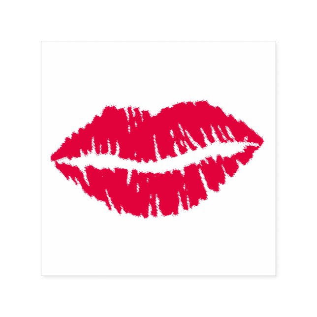 Tampon Auto-encreur Rouge Lèvres Baiser Amour Saint Valentin Timbre (Design)