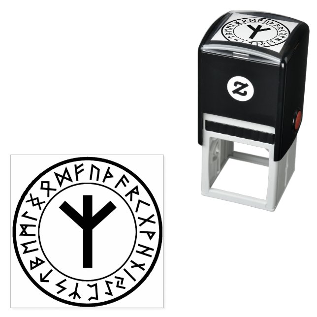 Tampon Auto-encreur Rune Circle [15. Algiz] Timbre auto-encastrable (En situation)