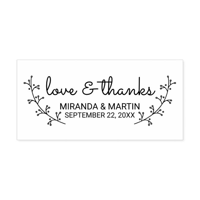 Tampon Auto-encreur Rustic Laurels Wedding Favor (Design)
