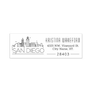 Tampon Auto-encreur San Diego Timbre d'auto-connexion d'adresse pers