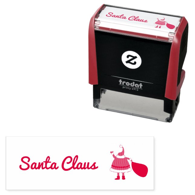 Tampon Auto-encreur Santa Claus Logo Faux Signature pour Noël (En situation)