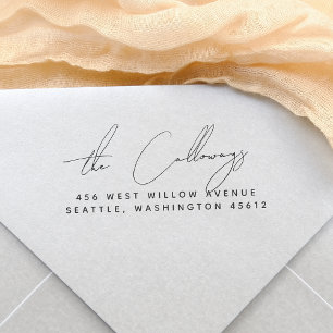 Tampon Auto-encreur Script Calligraphie Signature Adresse de retour