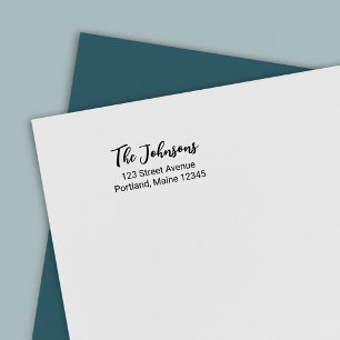 Tampon Auto-encreur Script de brosse élégant Nom Adresse de retour