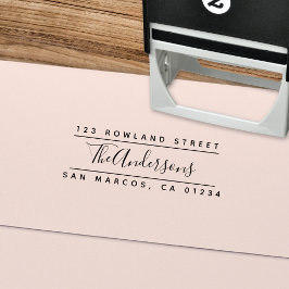 Tampon Auto-encreur Script de calligraphie moderne Split Adresse de re