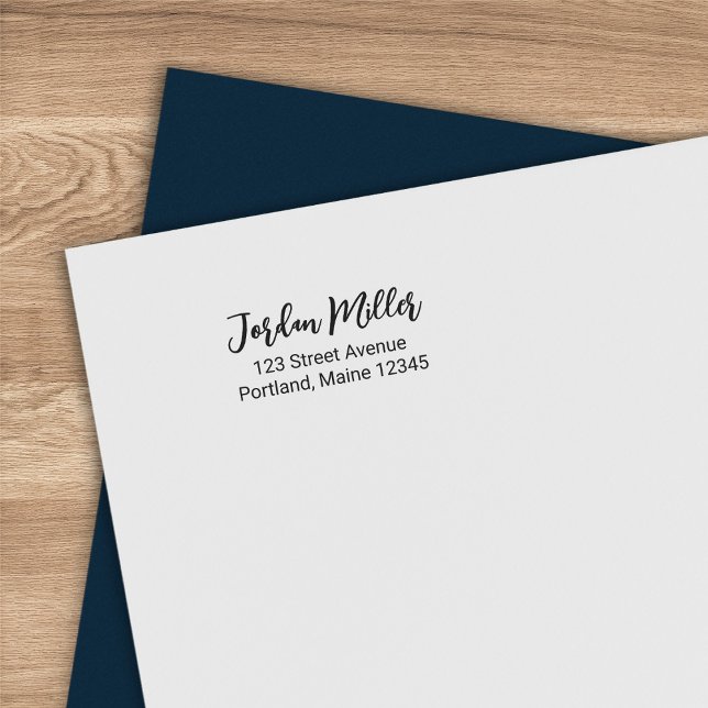 Tampon Auto-encreur Script de pinceau élégant Prénom Adresse de retour (Créateur téléchargé)