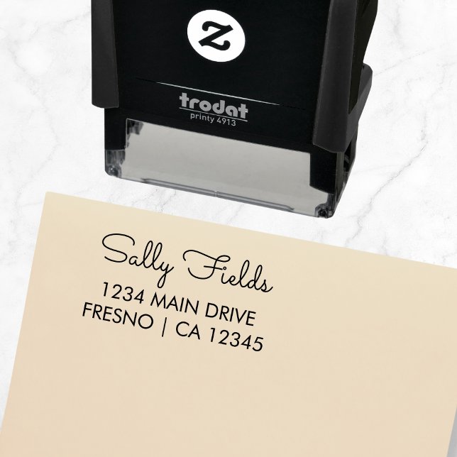 Tampon Auto-encreur Script élégant de l'adresse de retour personnalisé (Personalized Return Address Elegant Script Self-inking Stamp)