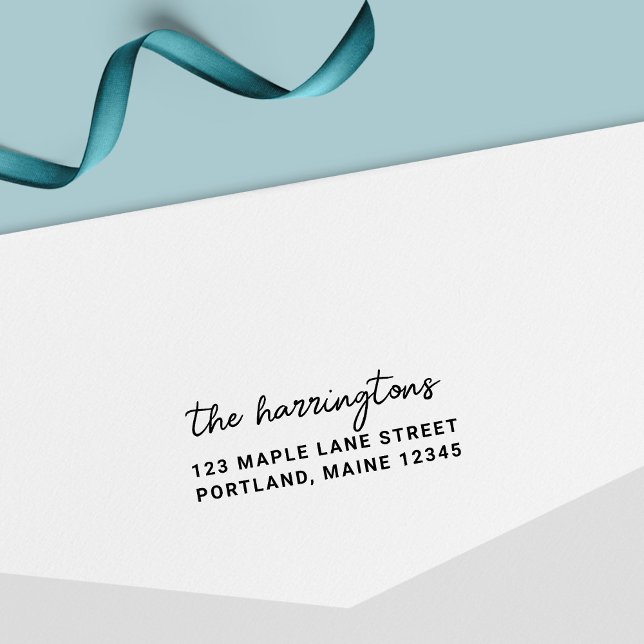 Tampon Auto-encreur Script élégant Nom de famille Adresse de retour (Créateur téléchargé)