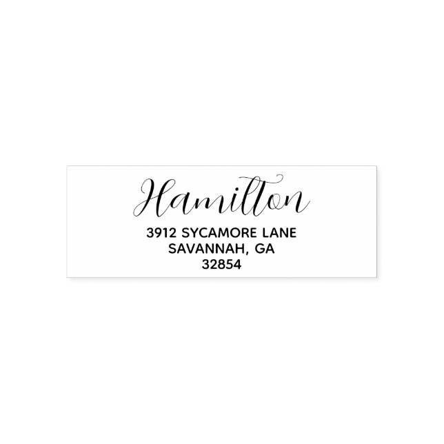 Tampon Auto-encreur Script Family Name & Simple Address (Design)