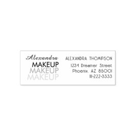 Tampon Auto-encreur Script Makeup Studio Name Return Address Phone