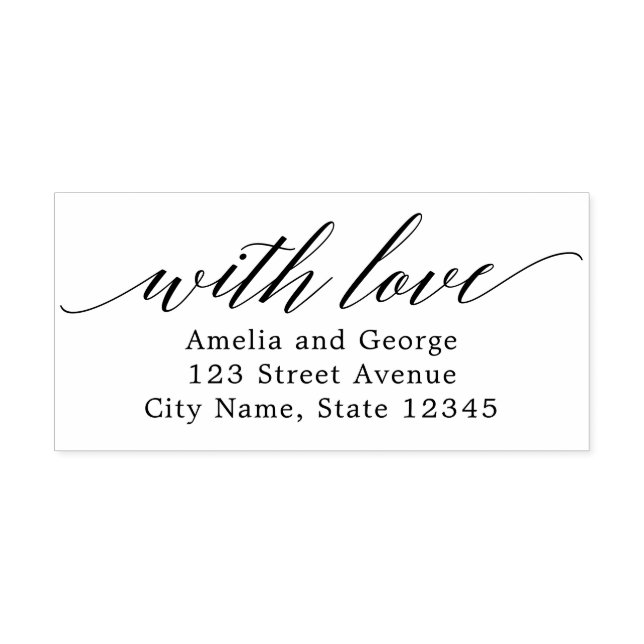 Tampon Auto-encreur Script moderne avec amour Adresse de retour MSC (Design)