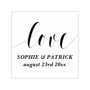 Tampon Auto-encreur Script Whimsical Love Enregistrer la date