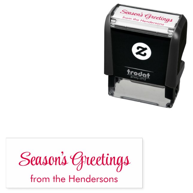 Tampon Auto-encreur Season's Greeting from the Couple's Name Template (En situation)