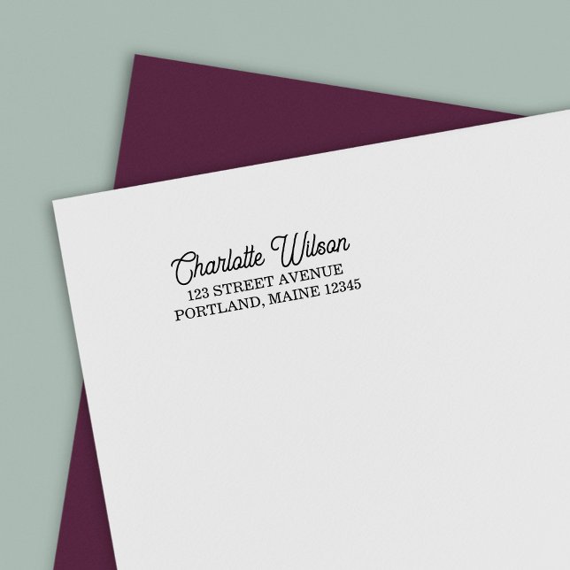 Tampon Auto-encreur Serif & Classic Cursive Prénom Adresse de retour (Créateur téléchargé)