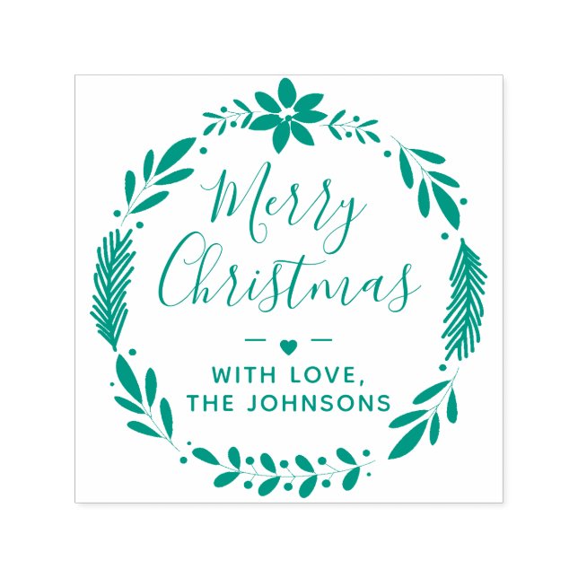 Tampon Auto-encreur Serre de verdure de Noël avec amour (Design)