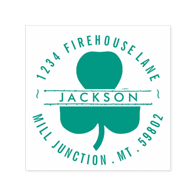 Tampon Auto-encreur Shamrock En Cercle Auto-Encre Retourner L'Adresse  (Design)