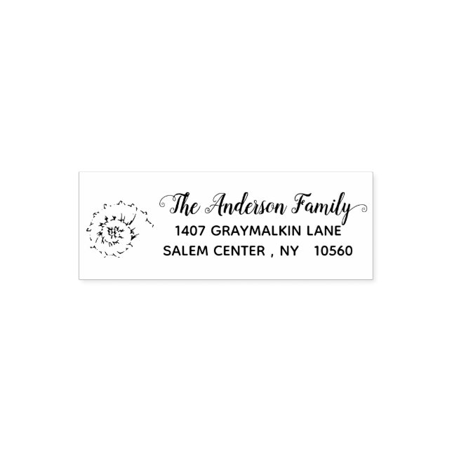 Tampon Auto-encreur Shell Calligraphy Adresse Famille manuscrite (Design)