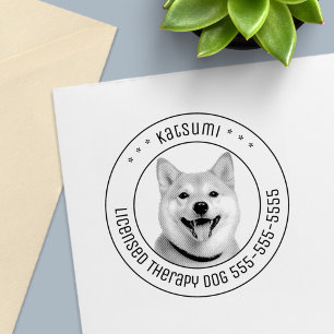 Tampon Auto-encreur Shiba Inu Chien Animal de compagnie photo ronde