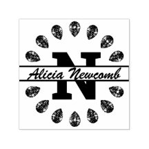 Signature, diamants et monogramme