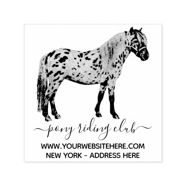 Tampon Auto-encreur Signature du Cheval de Pony tiré main (Design)