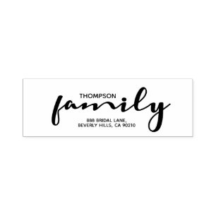 Tampon Auto-encreur "Signature familiale" Adresse auto-alimentée perso