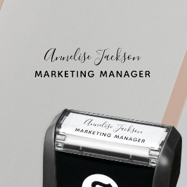 Tampon Auto-encreur Signature script name job title personalized