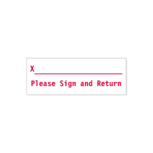 Tampon Auto-encreur "Signer et retourner" + Ligne de signature