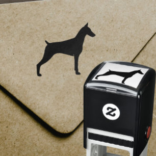Tampon Auto-encreur Silhouette de Pinscher de dobermann