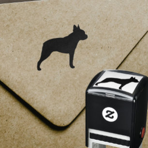 Tampon Auto-encreur Silhouette de race de chien de Boston Terrier
