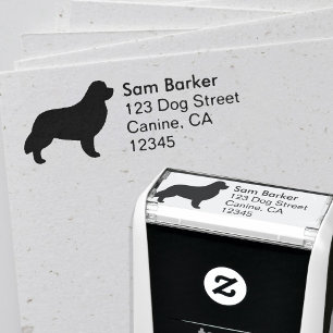 Tampon Auto-encreur Silhouette de race de chien de Terre-Neuve Adresse