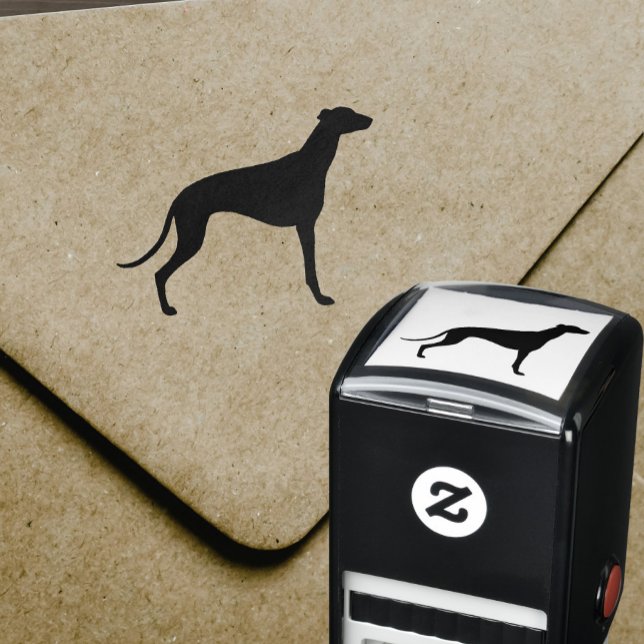 Tampon Auto-encreur Silhouette de race de chien gris (Créateur téléchargé)