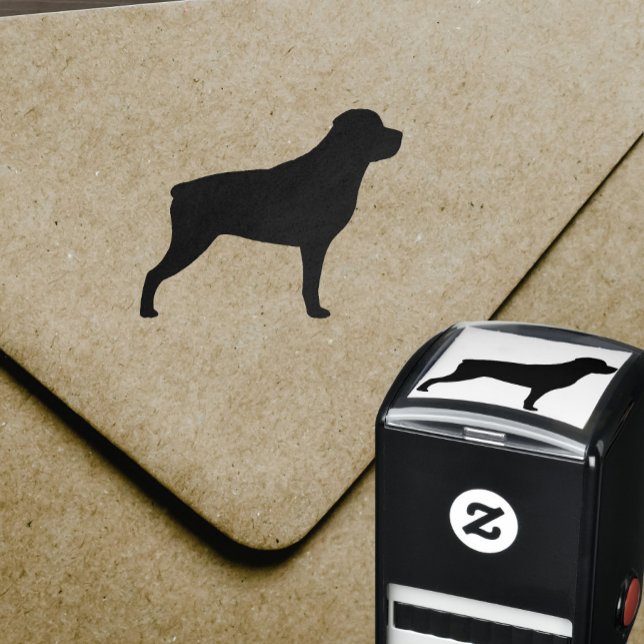 Tampon Auto-encreur Silhouette de race de chien Rottweiler (Créateur téléchargé)