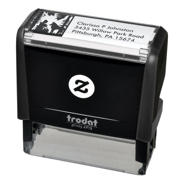 Tampon Auto-encreur Silhouette Riding Hood Trees Bois Oiseau Wolf (Produit)