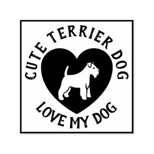 Tampon Auto-encreur Simple Amour Terrier Chien