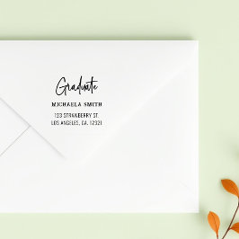 Tampon Auto-encreur Simple Black Script Graduate Adresse de retour