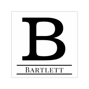 Tampon Auto-encreur Simple Bold unique Nom initial du monogramme #6