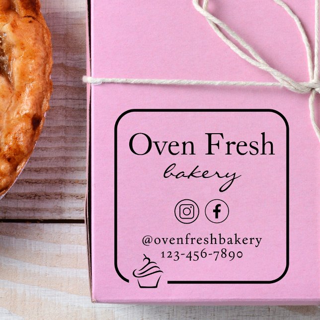 Tampon Auto-encreur Simple Cupcake Nom commercial Boulangerie (Créateur téléchargé)