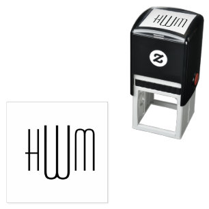 Tampon Auto-encreur Simple Élégant 3 Lettre initiale Monogramme #9HV