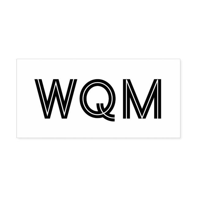 Tampon Auto-encreur Simple Élégant 3 Monogramme initial #93 (Design)