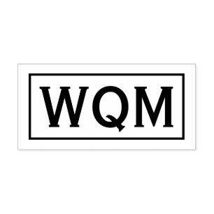 Tampon Auto-encreur Simple Élégant Monogramme Initial 3 Cadre #91