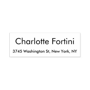 Tampon Auto-encreur Simple Elégant noir & blanc minimaliste simple