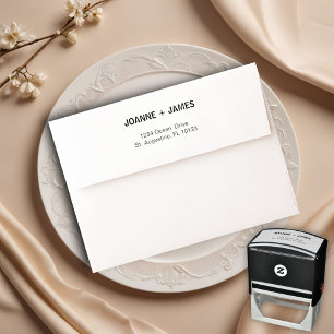 Tampon Auto-encreur Simple minimaliste noir et blanc